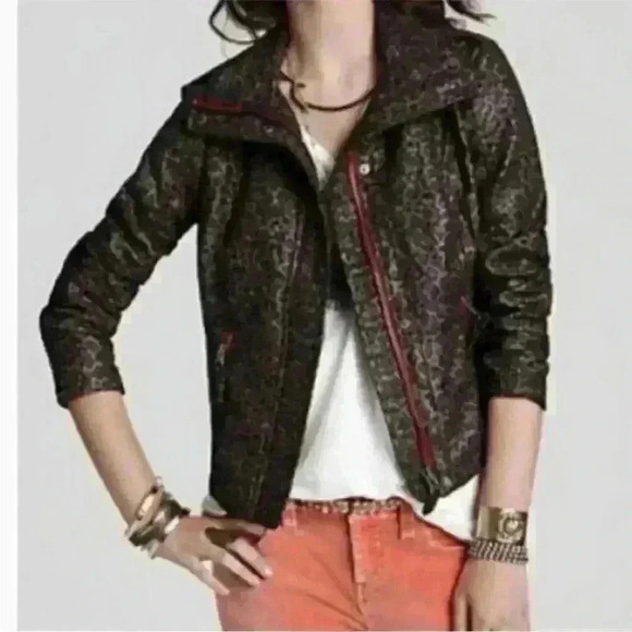 WE THE FREE LEOPARD MOTO JACKET SIZE 4 - Picture 4 of 11